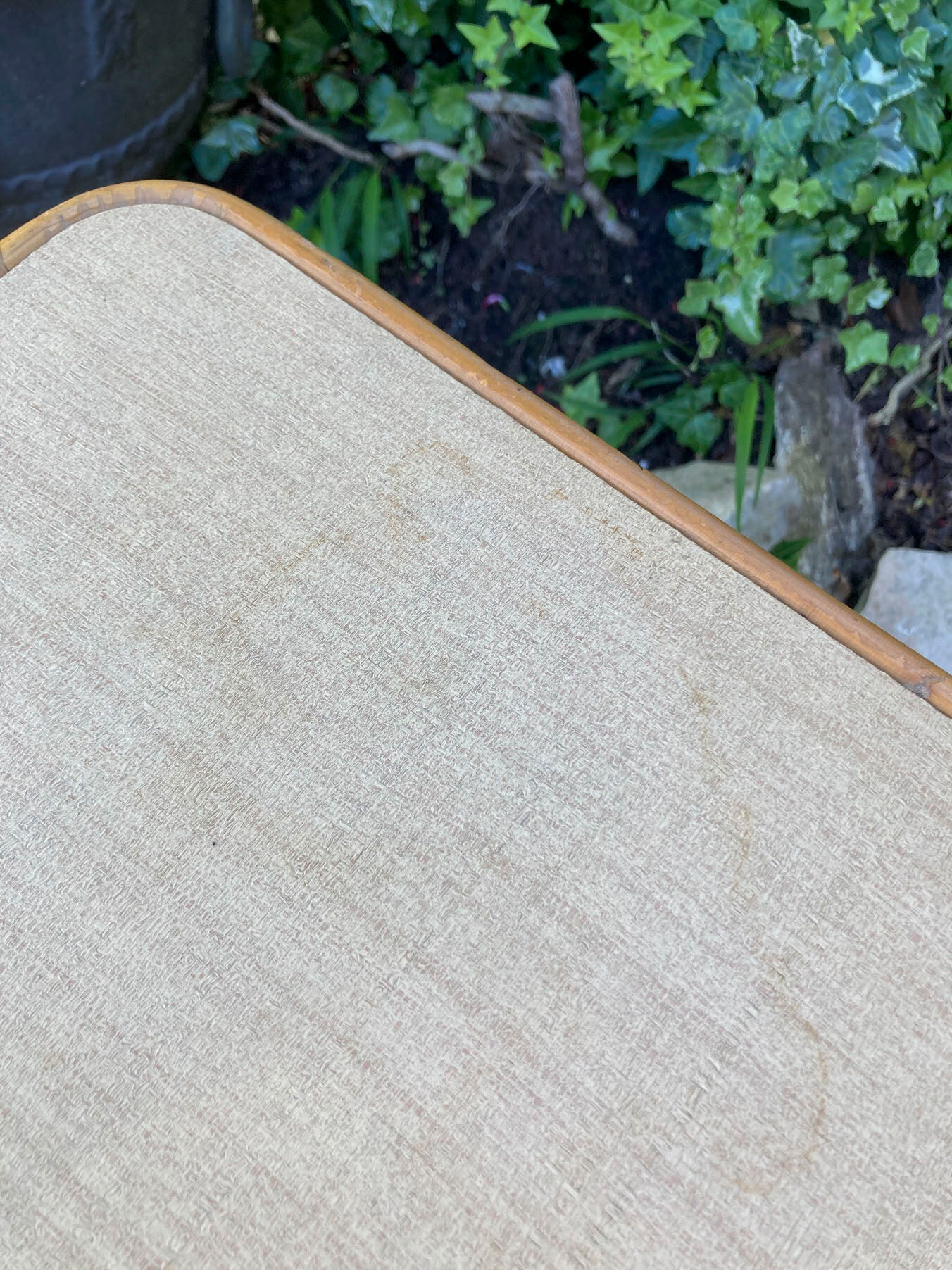 Vintage rattan magazine holder table