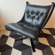 "Lounge chair 'Falcon' in black leather by Sigurd Ressel, Norway"