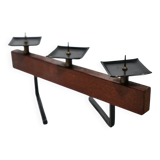 Teak Candle Holder Mid Century 1950s