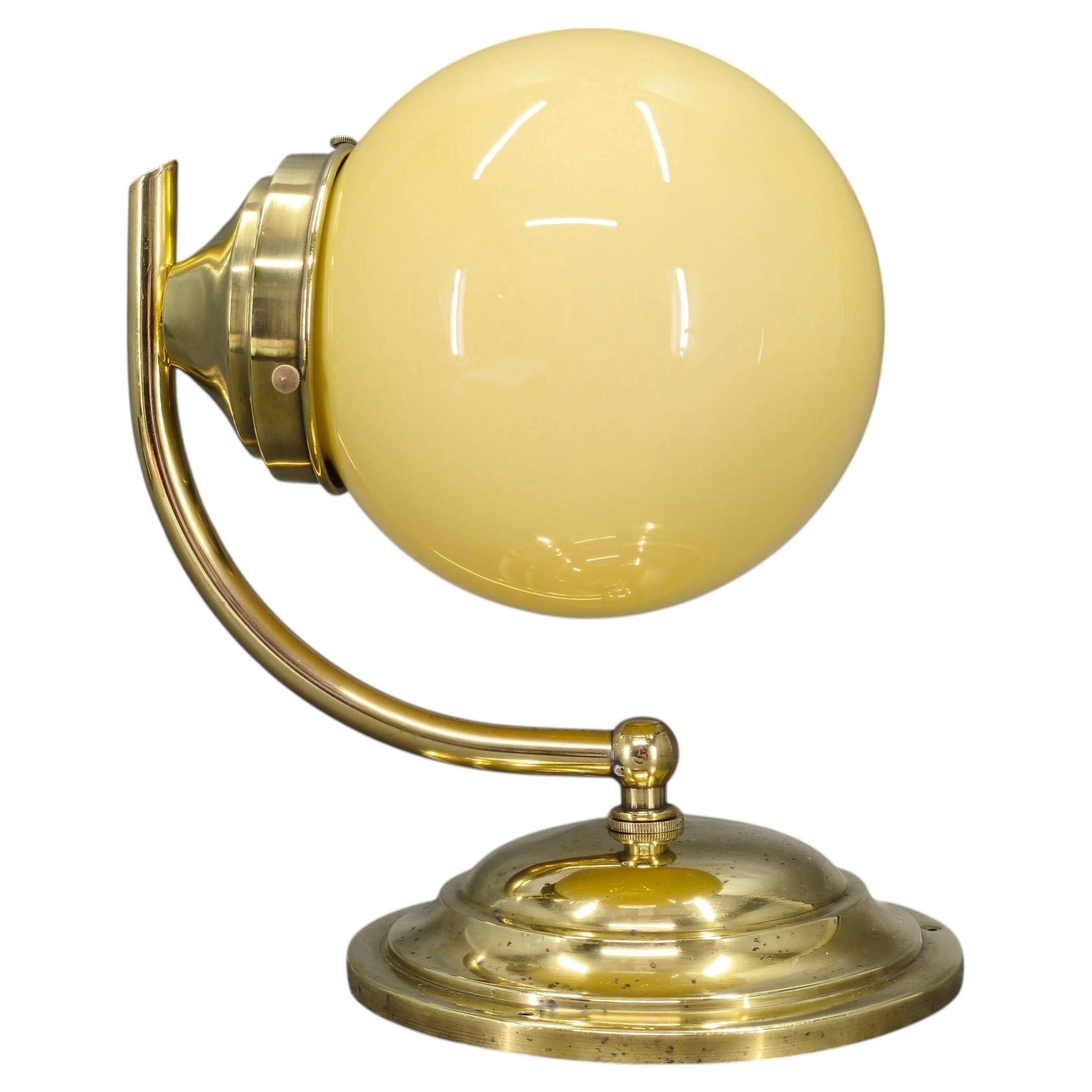 Czech Art Deco Brass and Champagne Glass Wall Light 1930s