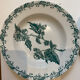 Set of 4 hollow plates, foliage decorations, Manufacture de St-Amand-les-Eaux