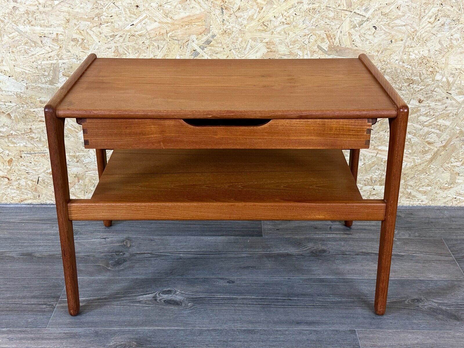 60s 70s teak side table with drawer Arne Wahl Iversen Denmark