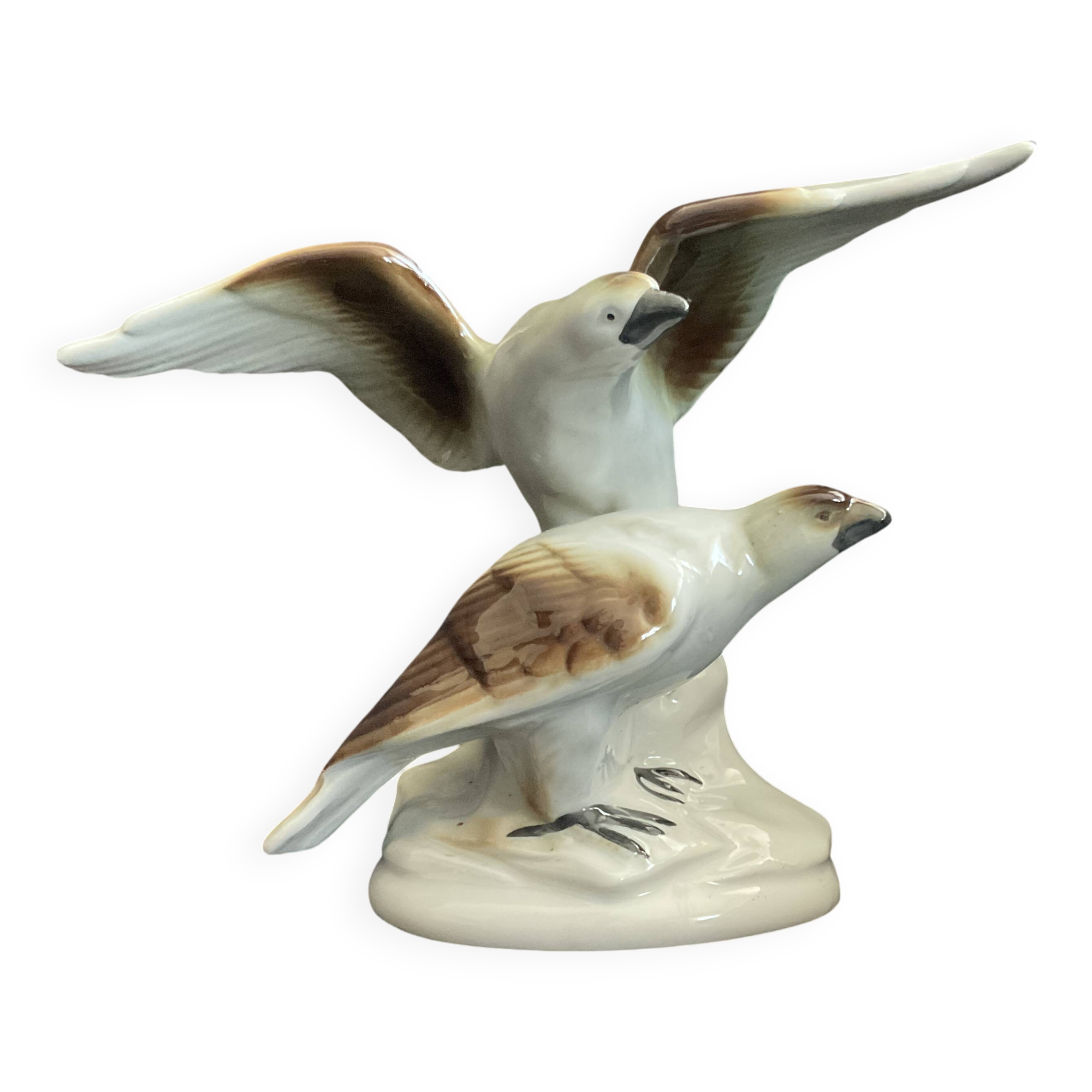 Figurine en porcelaine deux oiseaux