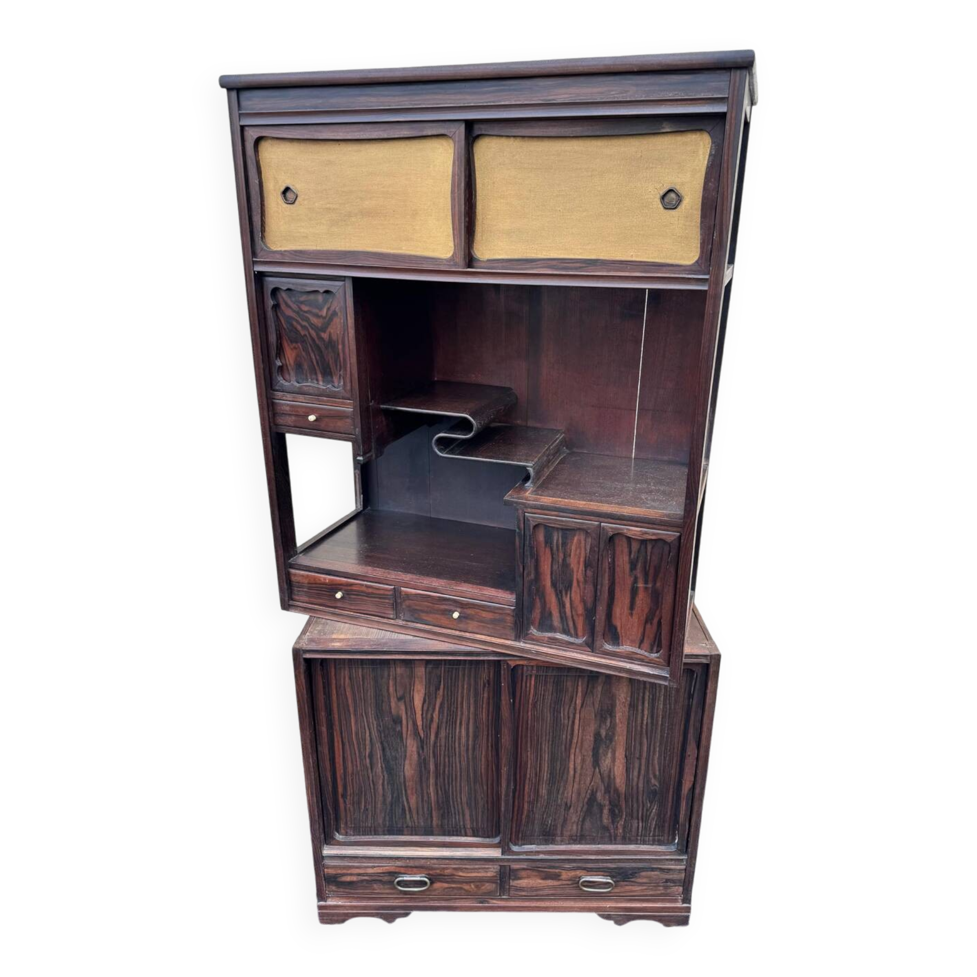 Elégant cabinet en deux corps typique style japonais, vers les années