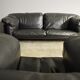 Moroso sofa set and armchairs in black leather, 1984