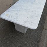 Vintage white Carrara marble coffee table