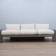 Vintage 3-seater sofa by Marzio Cecchi in ribbed leather 1970s