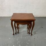 Vintage Louis XV style nesting tables in cherry wood