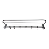 Wall-mounted coat rack Bauhaus / Art Deco in chrome metal, 1920s