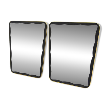 Set de 2 miroirs scandinave en métal, suède 1960