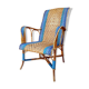 Fauteuil en rotin bicolore