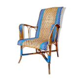 Fauteuil en rotin bicolore
