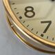 Gilded wall clock Brillié gold industrial pendulum station factory workshop 1960 26 cm