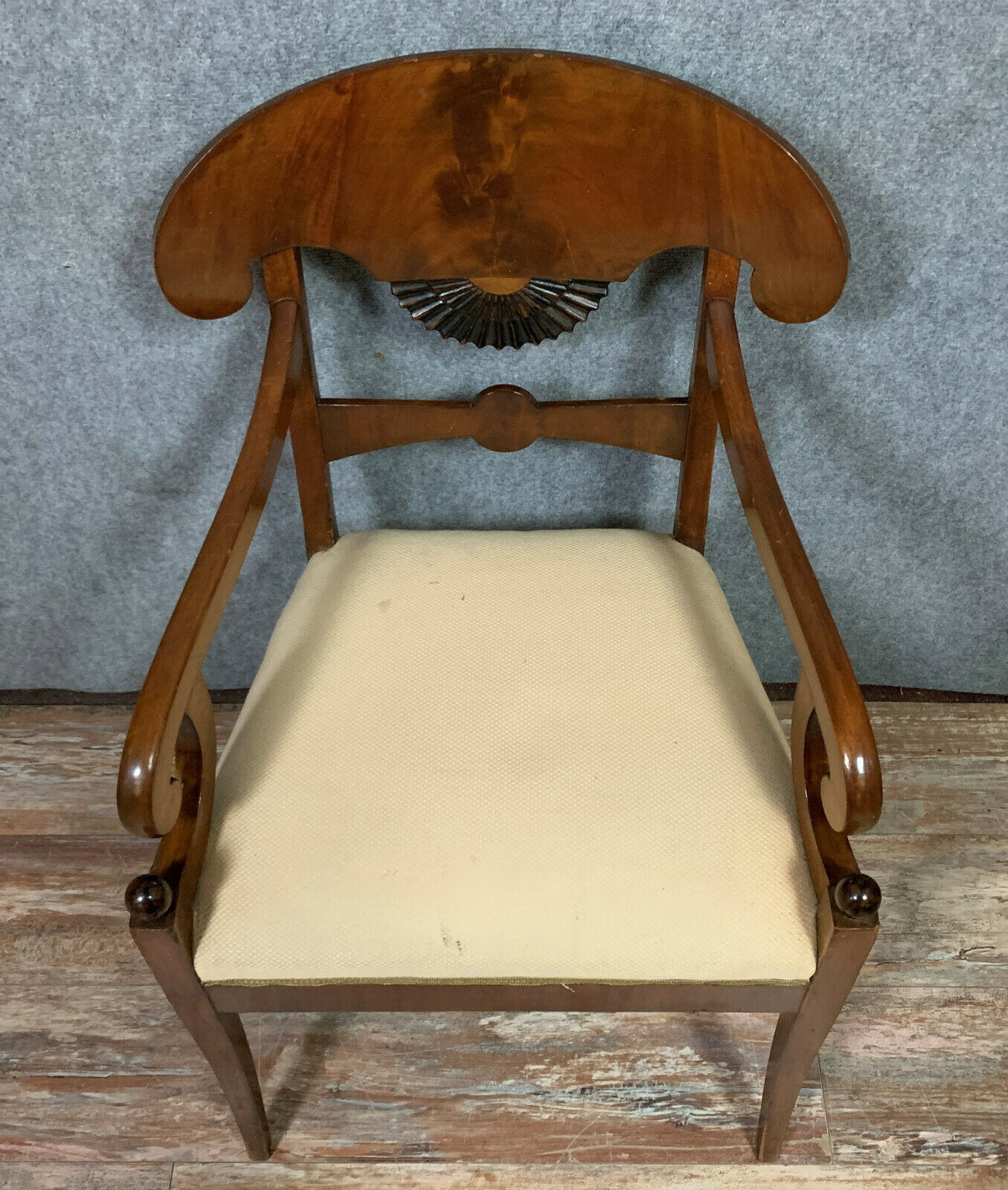 Biedermeier office chair in mahogany nineteenth century