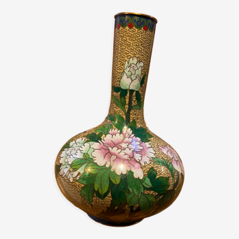 Cloisonned enamel vase