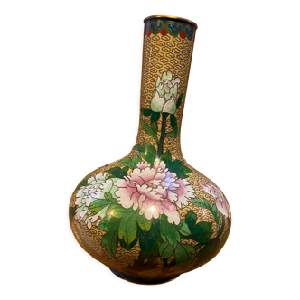 Cloisonned enamel vase