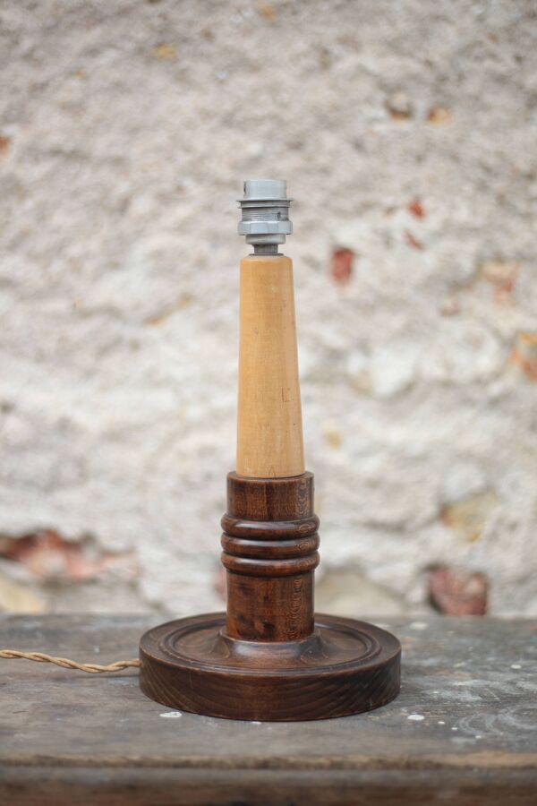 Lampe bois art déco style , pied de lampe bois vintage, lampe à poser