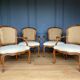SUITE 4 ARMCHAIRS FRENCH PARIS LOUIS XV ERA STAMP FALCONET