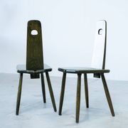 Set of four unique Dutch dining chairs