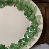 Large serving platter, slip-cast iron leaves
