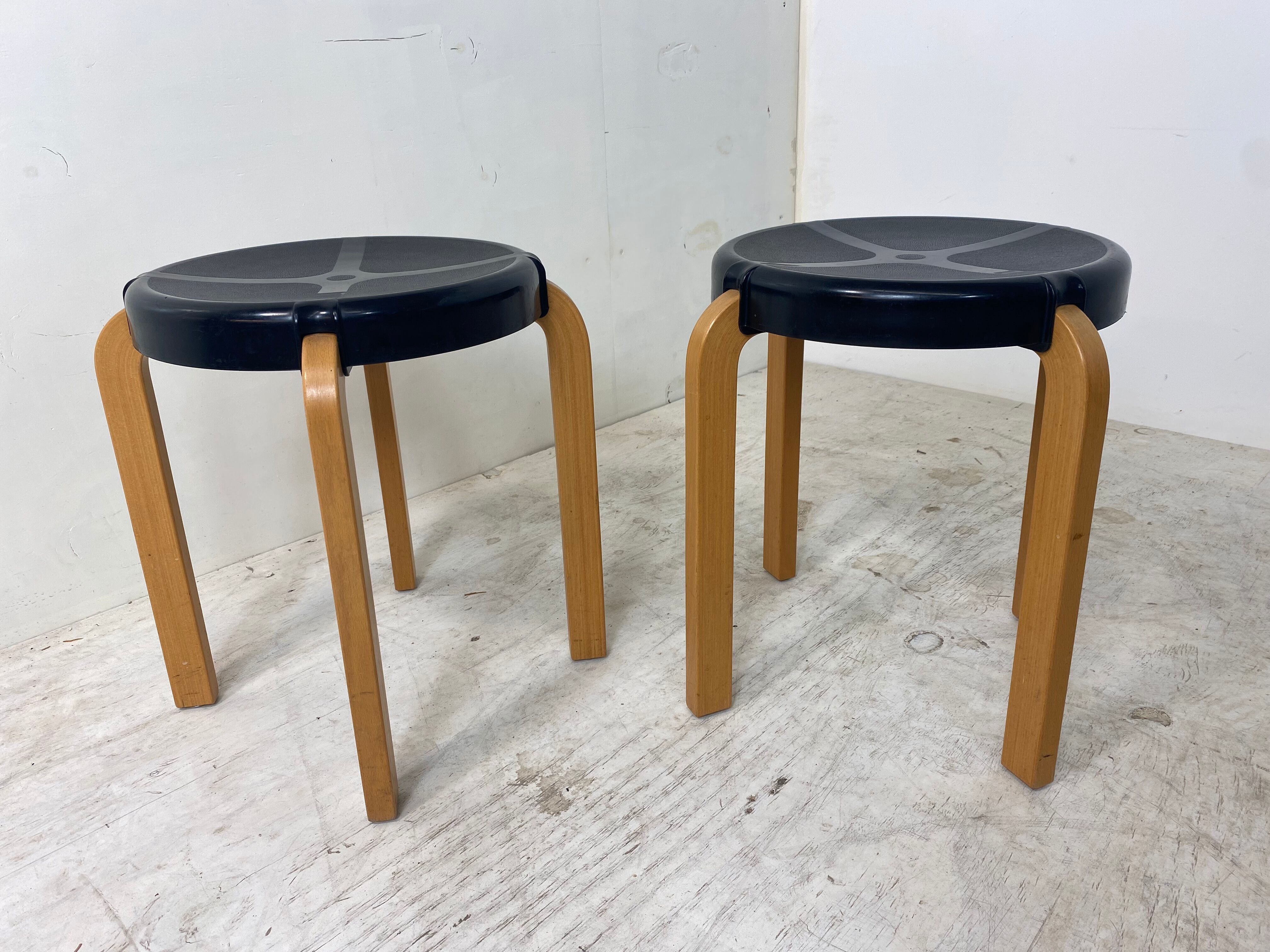 Tabourets vintage de style scandinave de Kembo, années 1970, Ensemble de 2