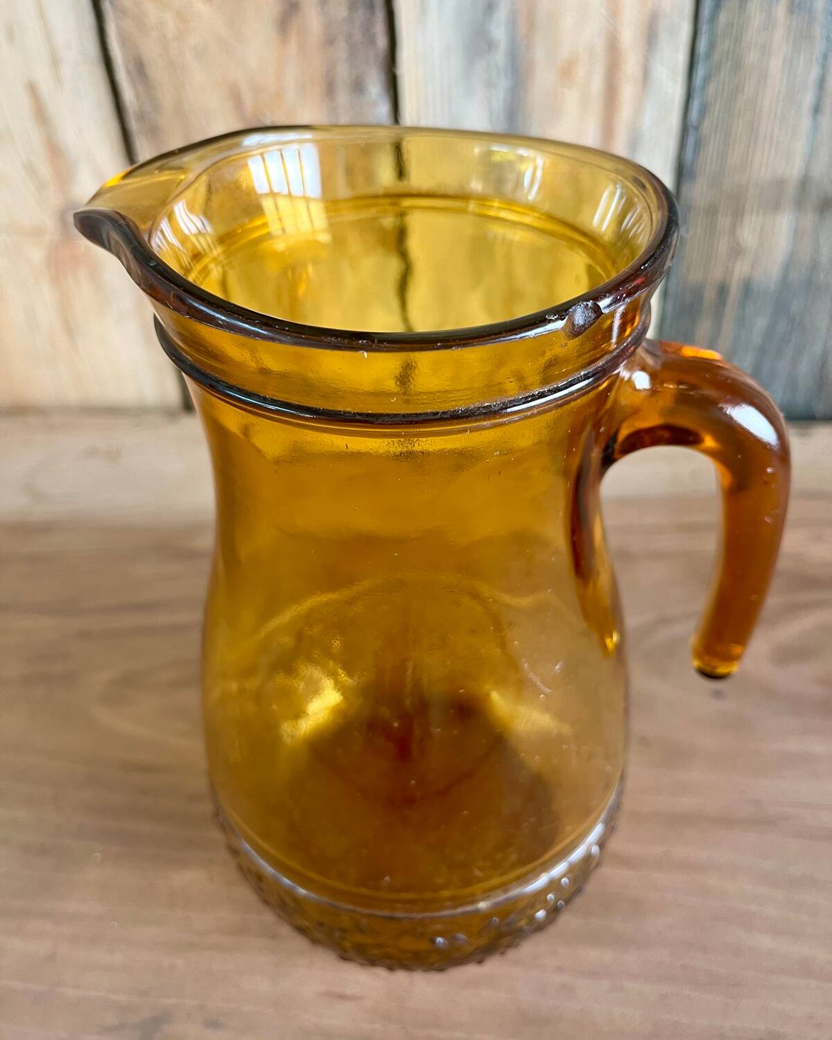 70s yellow glass pitcher