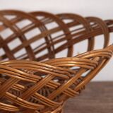 Ancien panier en osier tressé à la main (c.1920) #2