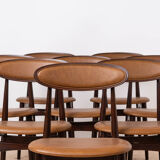 Mid Century Modern Dining Set, Round Table with 4 Fredrik Kayser Chairs