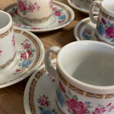 Tea set or coffee rose flowers 6 cups 5 under cups