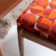 Vintage red and orange mid-century stool, Edmund Homa, 1960s