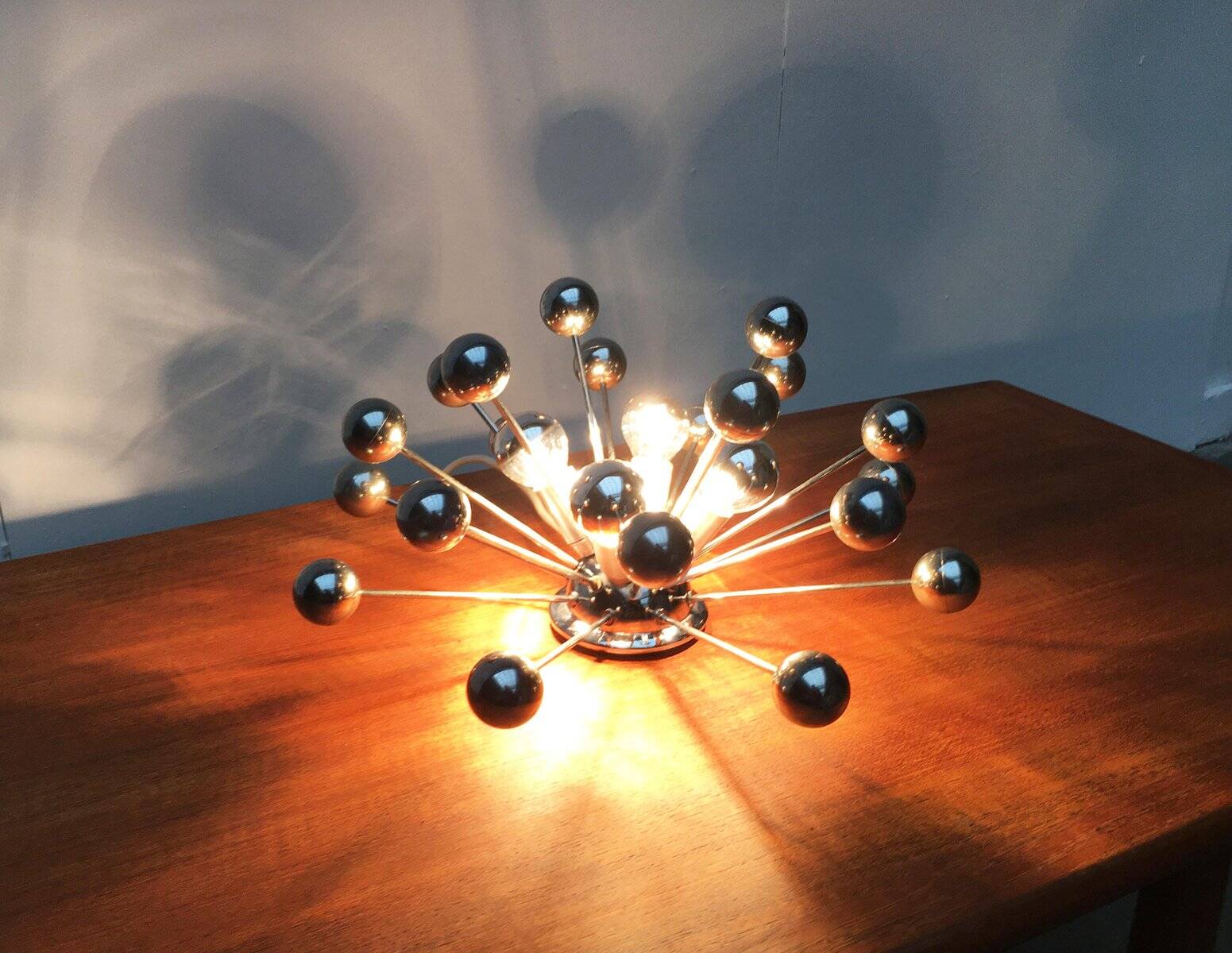 German atomic table lamp from the mid-century space age by Cosack.