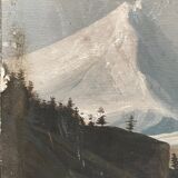 Tableau Gouache ancienne (XVIII°/XIX°) Vue ds Alpes Galcier (Vorderaar ?) Suisse