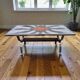 Vintage space age coffee table with chrome frame