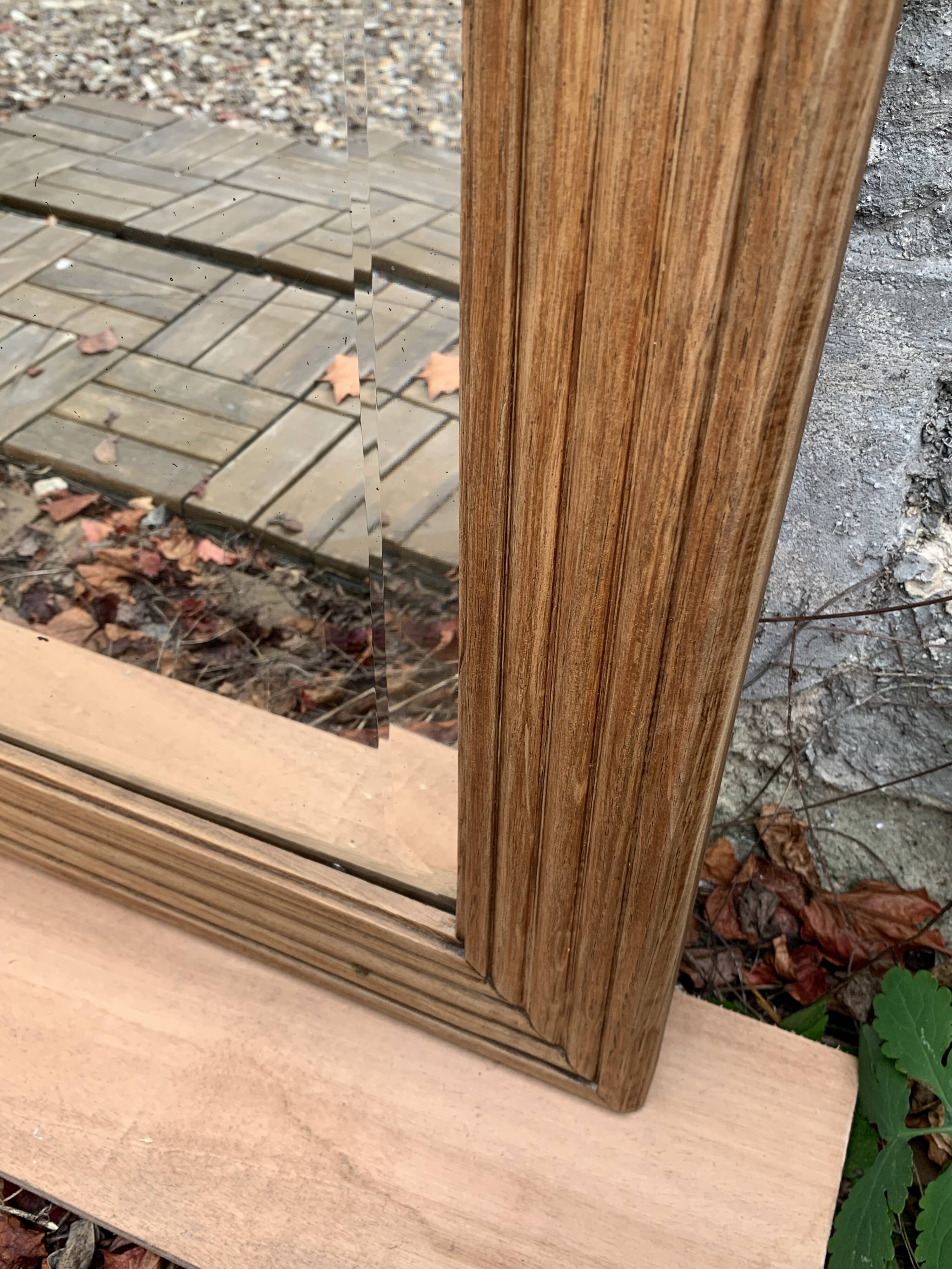 1940 beveled mirror solid raw oak 74x104