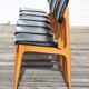 6 chaises Stella skaï noir hêtre clair