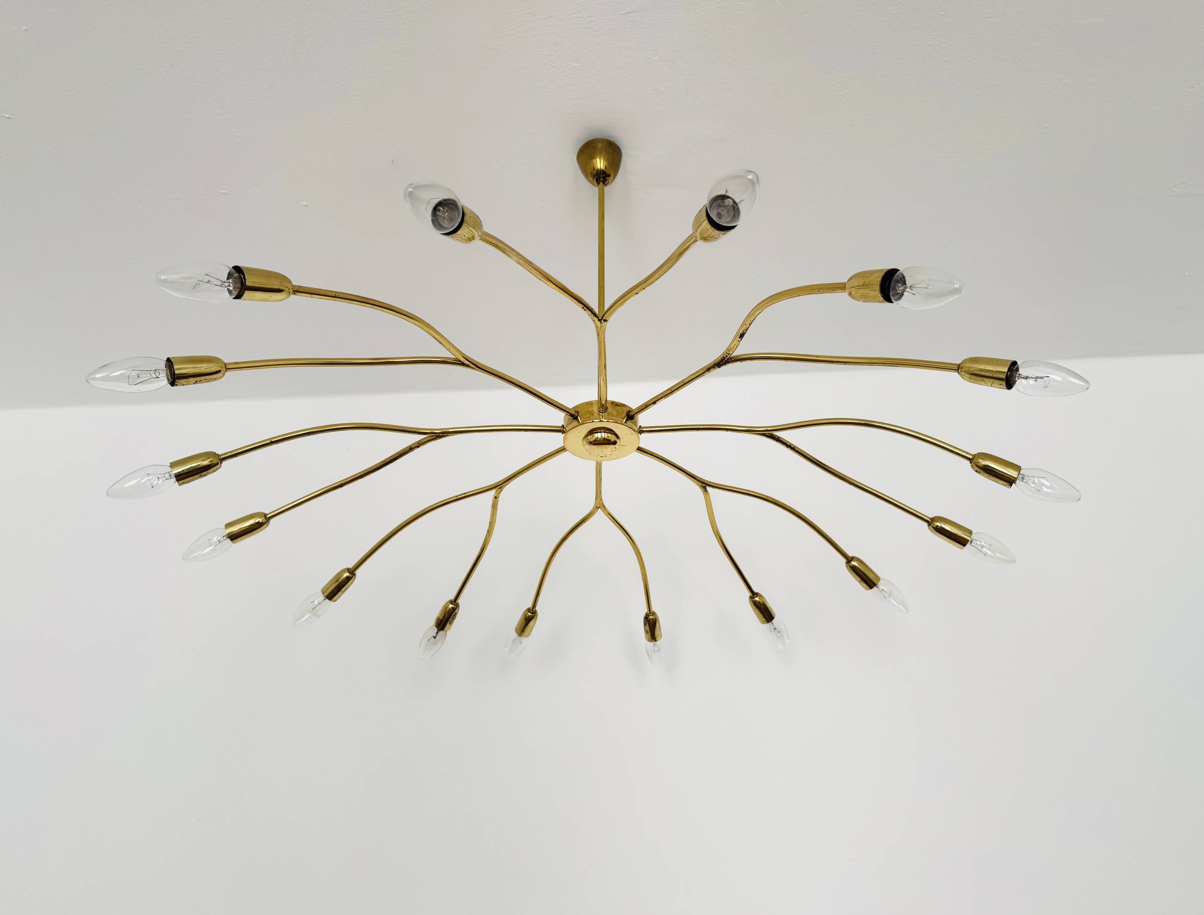 XXL Austrian Brass Chandelier by Kalmar