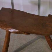 Tabouret brutaliste en chêne 1960’s