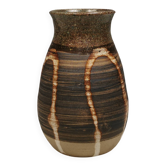 Small ceramic vase with "runny" glaze. Denmark 1980s.