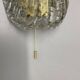 Vintage Murano gold Ice Glass Metal Wall Light by Kaiser Leuchten, Germany 1970s