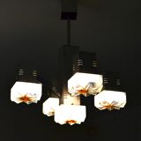 Sciolari Chrome cubic chandelier Murano glass 60/70s