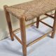 Wooden entrance bench and vintage straw 90 cm