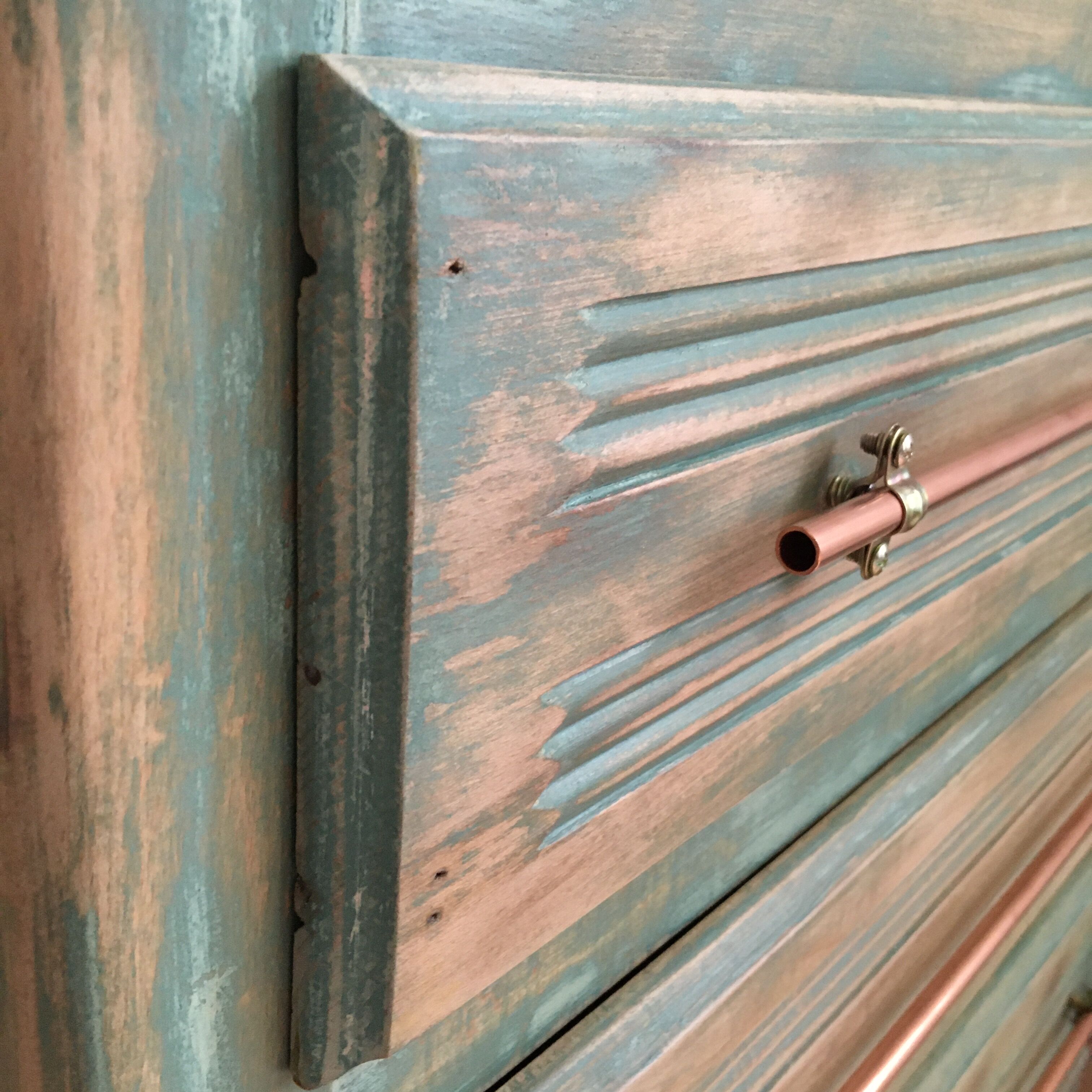 Patinated vintage chest of drawers