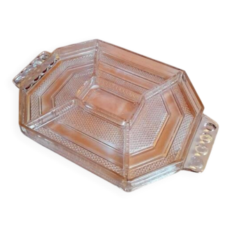Art Deco glass appetizer tray