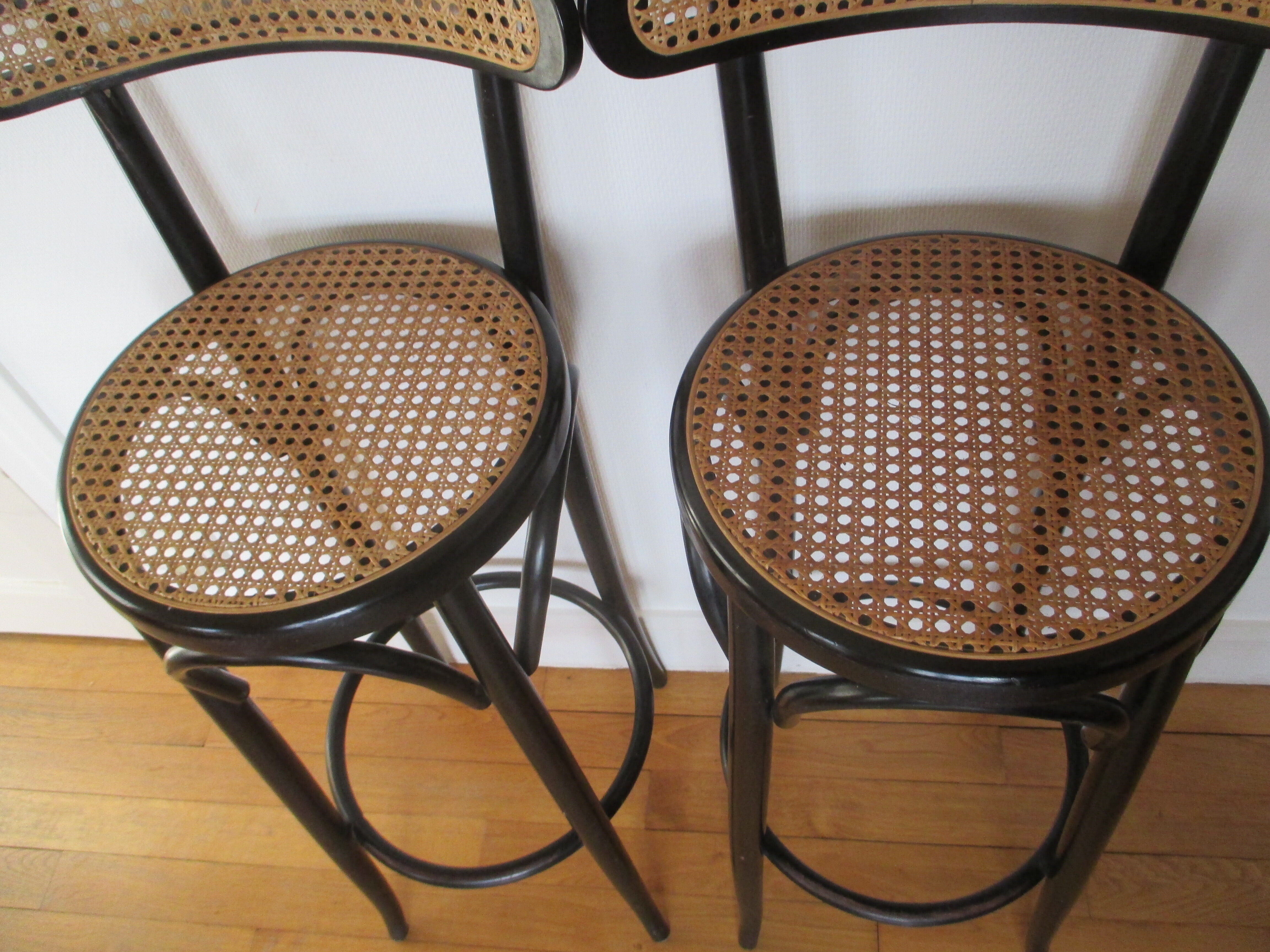 2 bar stools cannée canning bentwood