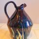 Antique pitcher carafe in midnight blue marbled ceramic