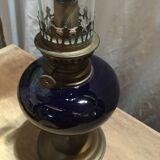 Lampes à pétrole céramique et pied laiton