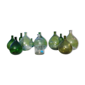 Lot de 13 Dames Jeanne , Bouteilles , Flacon verre Anciens