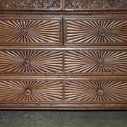 19th-century Anglo-Indian colonial hardwood library on a chest of drawers.