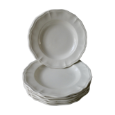 Set de 6 assiettes creuses Digoin Sarreguemines, couleur ivoire