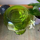 Green glass vase